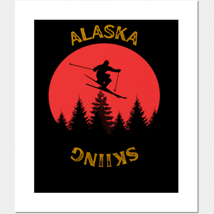 Alaska skiing Posters and Art